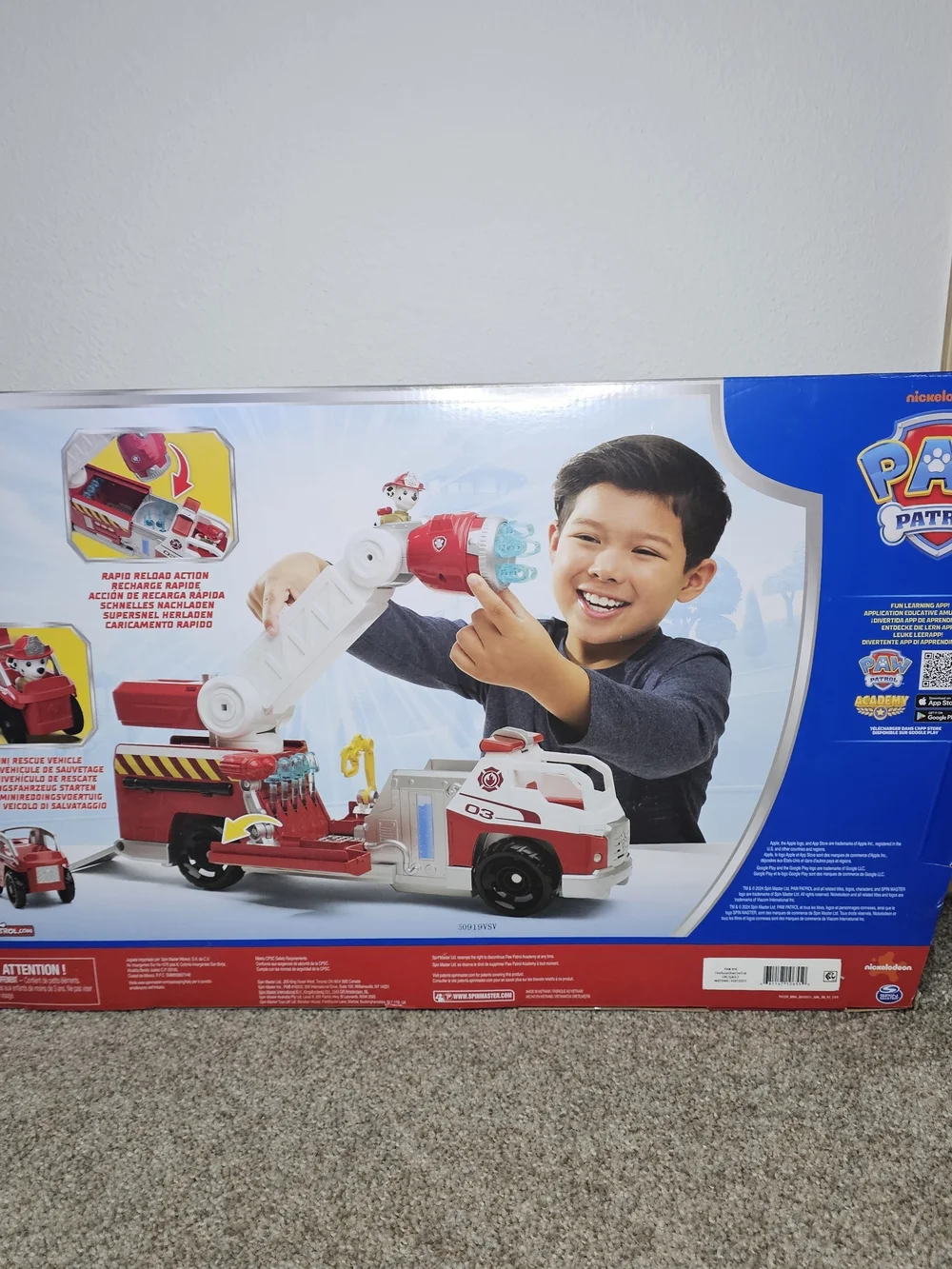 Paw Patrol Fire Rescue Truck Toy - Red, White, Blue